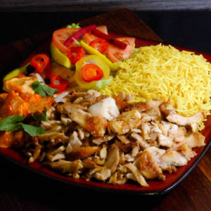 epic pita chicken shawarma plate rice grilled vegetables