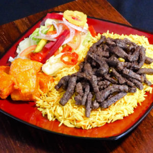 epic pita beef shawarma plate rice potatoes vegetables halal healthy salad